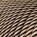 Decorative textile cable by the meter approved in desert brown color.