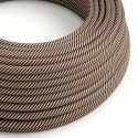 Decorative textile cable by the meter approved in desert brown color.