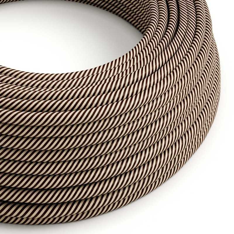 Decorative textile cable by the meter approved in desert brown color.