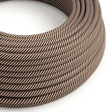 Decorative textile cable by the meter approved in desert brown color.
