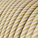 Decorative textile cable by the meter, approved, vanilla color, vertigo design.
