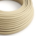 Decorative textile cable by the meter, approved, vanilla color, vertigo design.