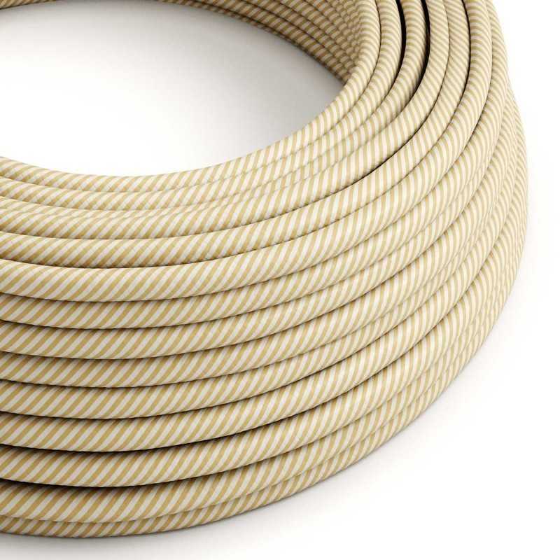 Decorative textile cable by the meter, approved, vanilla color, vertigo design.