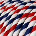 Decorative textile cable by the meter, approved in France, multicolor.