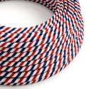 Decorative textile cable by the meter, approved in France, multicolor.
