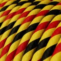 Decorative textile cable sold by the meter, approved by Belgium, in multicolor.