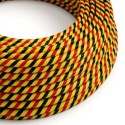 Decorative textile cable sold by the meter, approved by Belgium, in multicolor.