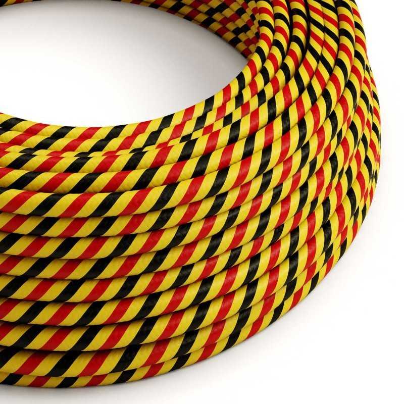 Decorative textile cable sold by the meter, approved by Belgium, in multicolor.