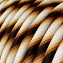 Decorative textile cable by the meter, approved, retro brown.