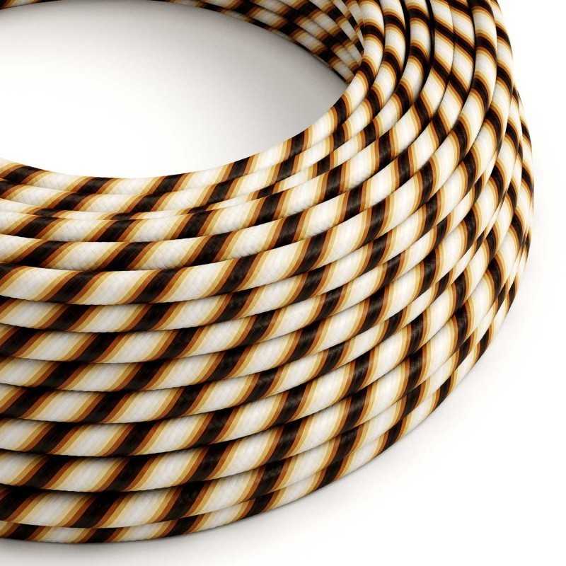 Decorative textile cable by the meter, approved, retro brown.