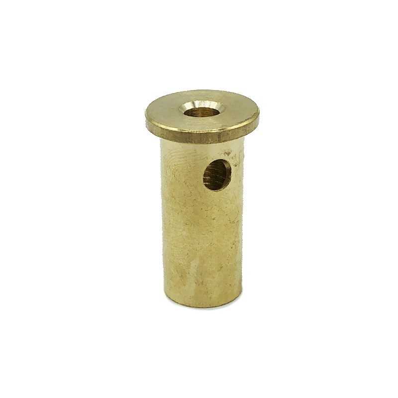 Ceiling support for steel cable with brass finish