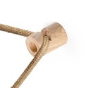 V-shaped piece for passing decorative cables, made of natural wood.