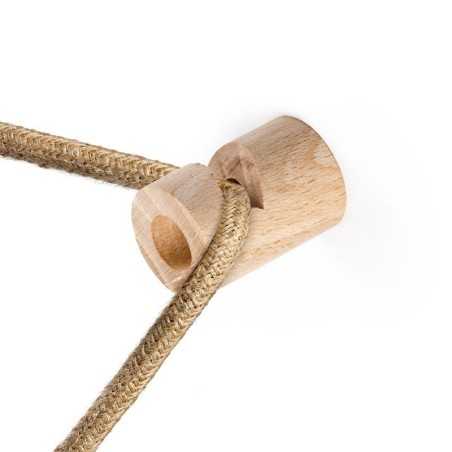 V-shaped piece for passing decorative cables, made of natural wood.