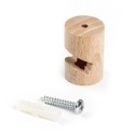 V-shaped piece for passing decorative cables, made of natural wood.