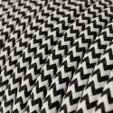 Decorative textile cable by the meter, approved, black and two-tone.