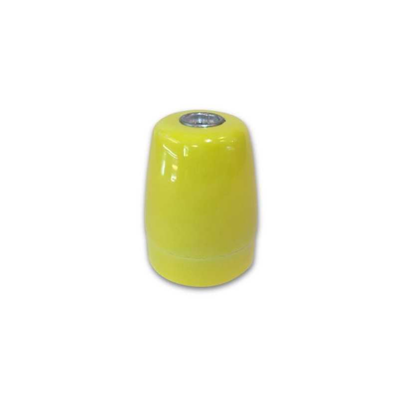 Porcelain lamp holder with E27 thread, wood imitation.
