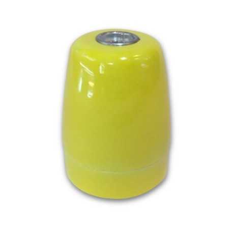 Porcelain lamp holder with E27 thread, wood imitation.