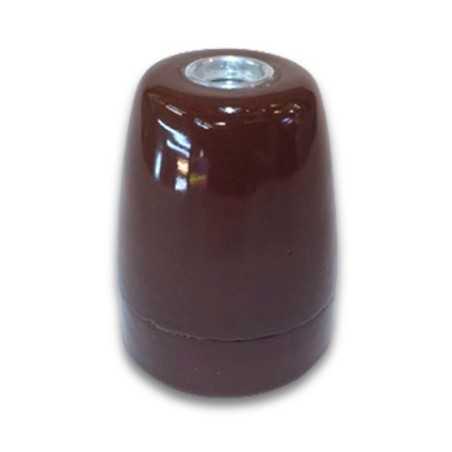 Porcelain lamp holder with E27 thread, wood imitation.