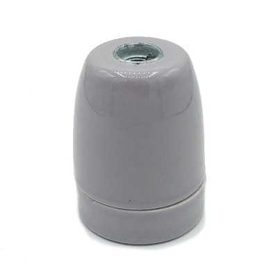 Porcelain lamp holder with E27 thread, wood imitation.