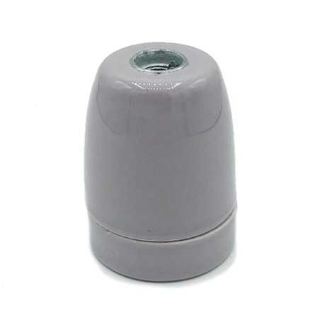 Porcelain lamp holder with E27 thread, wood imitation.