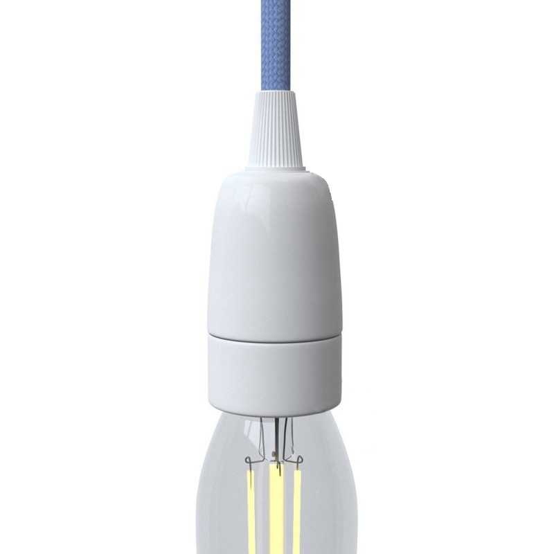 Smooth body porcelain E14 lamp holder