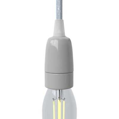 Smooth body porcelain E14 lamp holder