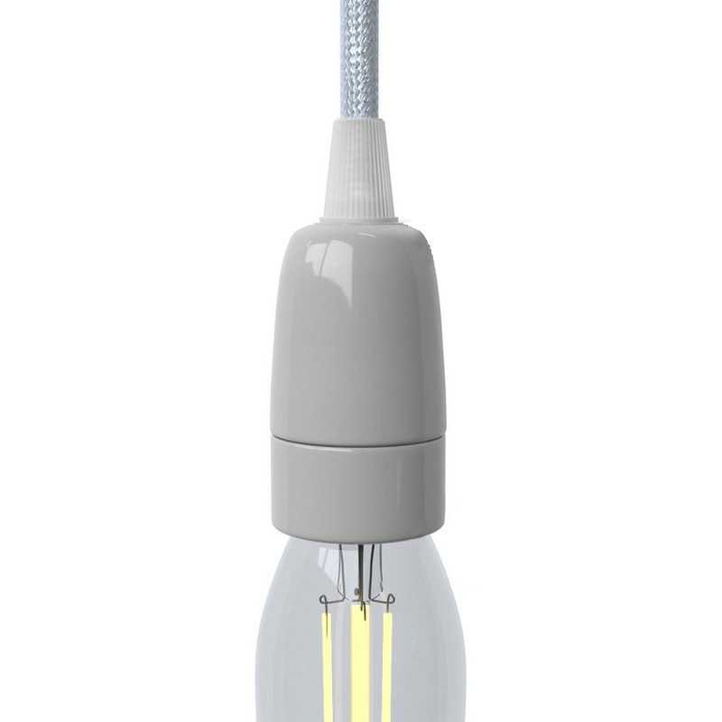 Smooth body porcelain E14 lamp holder