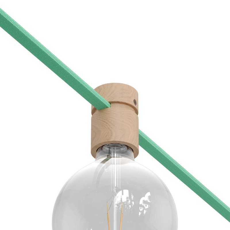 Wooden lamp holder for textile garland cable E27 | LIGHTING DIY