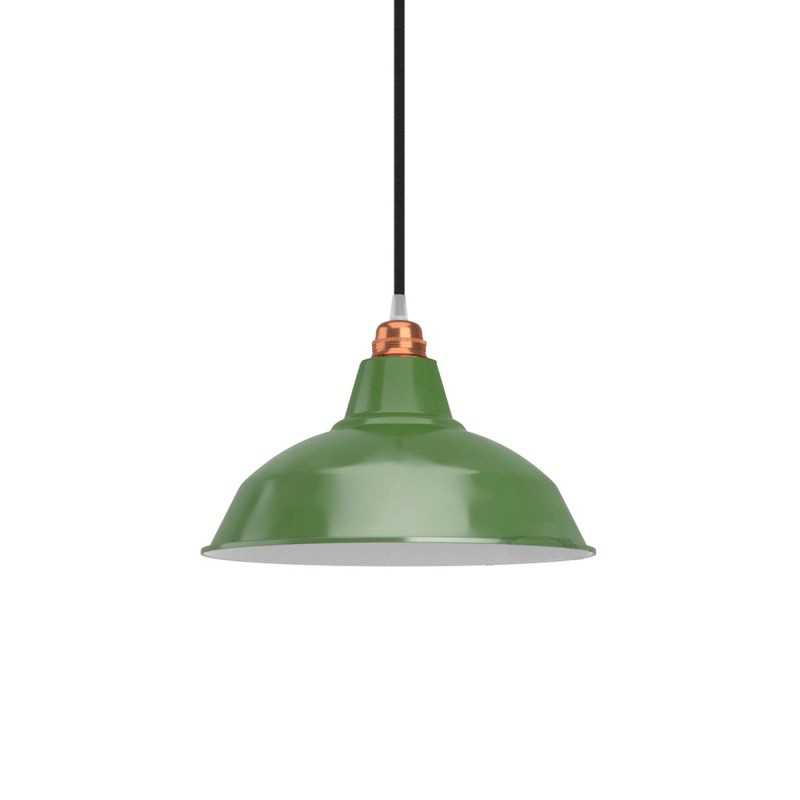 Enamelled metal bell-shaped lampshade E27 30 cm | For pendant lights