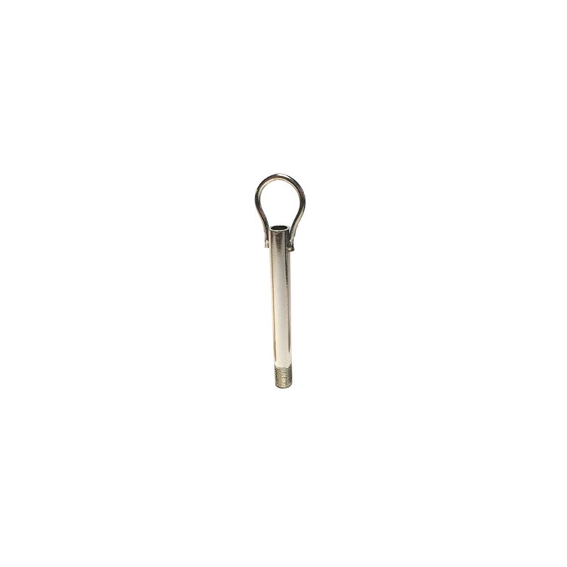 Threaded rod with ring for hanging, antique finish