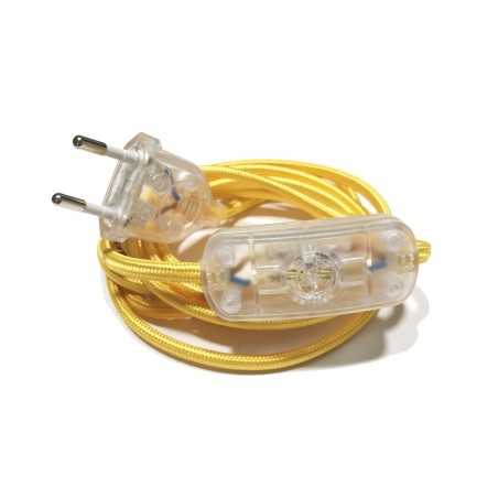 Textile connection kit with switch and plug 2 m | LIGHTING DIY