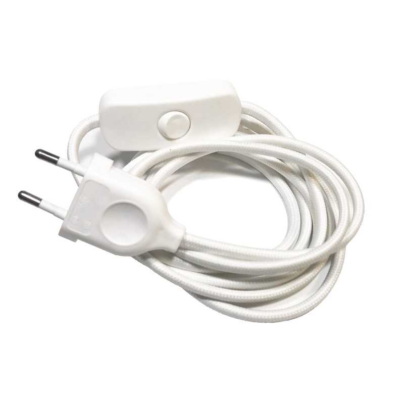 Textile connection kit with switch and plug 2 m | LIGHTING DIY