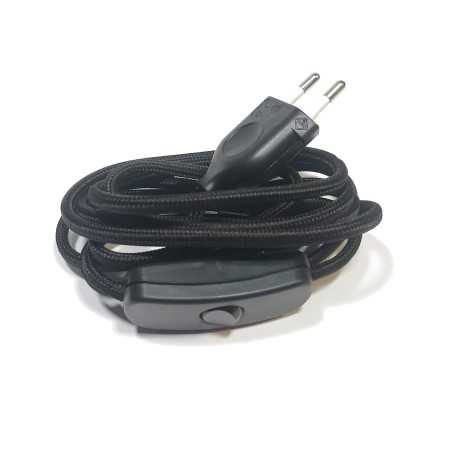 Textile connection kit with switch and plug 2 m | LIGHTING DIY