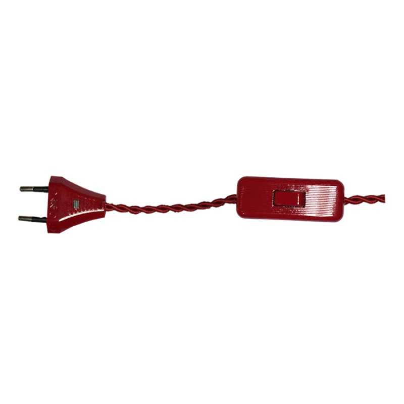 Braided connection with switch and plug for mounting lamps