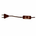Braided connection with switch and plug for mounting lamps