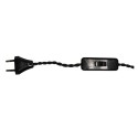 Braided connection with switch and plug for mounting lamps