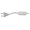 Braided connection with switch and plug for mounting lamps