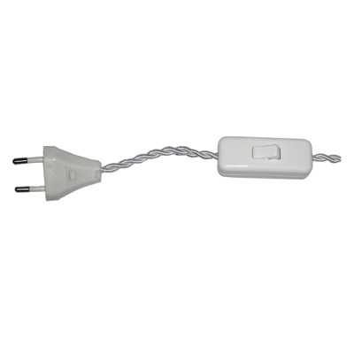 Braided connection with switch and plug for mounting lamps