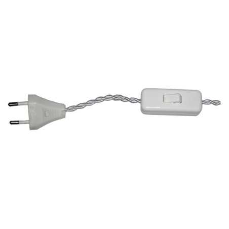 Braided connection with switch and plug for mounting lamps