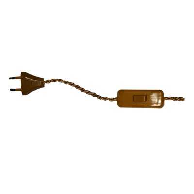 Braided connection with switch and plug for mounting lamps