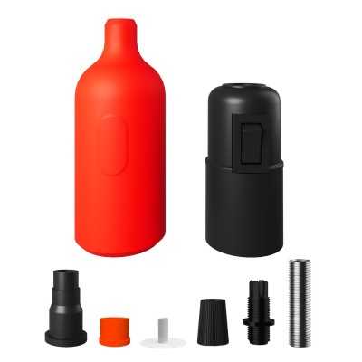 Decorative silicone lamp holder with switch