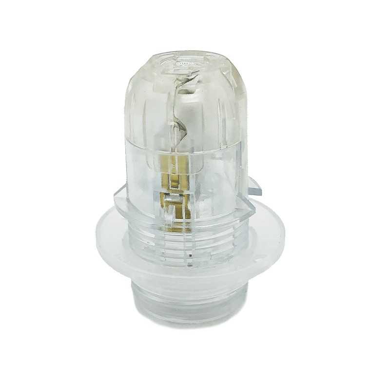 E14 transparent lamp holder with washer