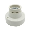 Porcelain straight E27 lamp holder socket in off-white color