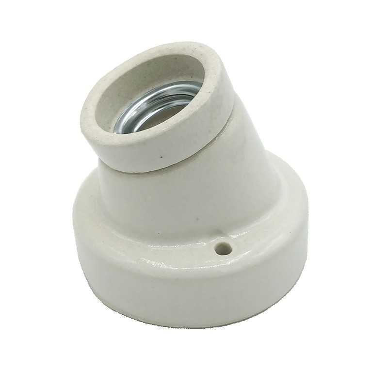 Porcelain tilted E27 lamp holder