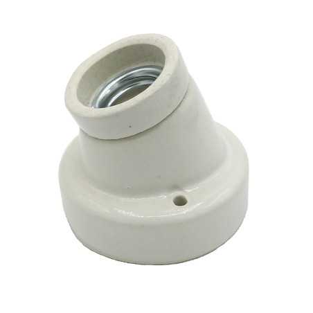 Porcelain tilted E27 lamp holder