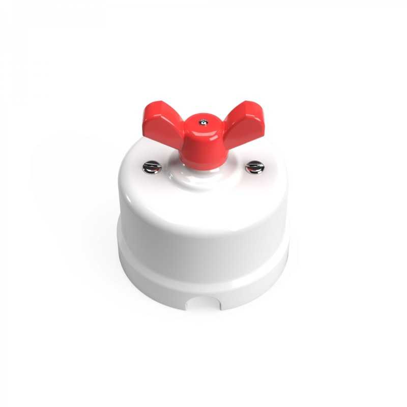 White porcelain switch with colorful loop