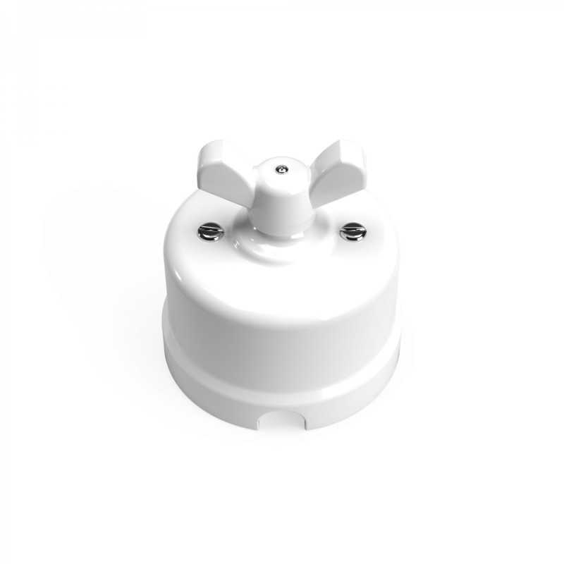 White porcelain switch with colorful loop