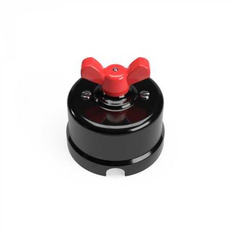 Black porcelain switch with a loop of colors