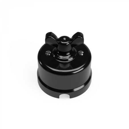 Black porcelain switch with a loop of colors