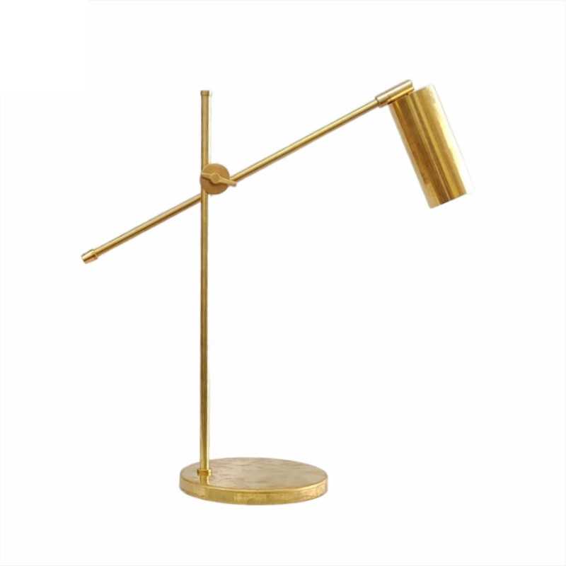 Brass table lamp with articulated arm
